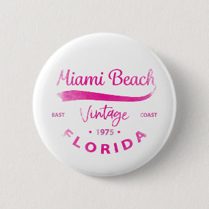 Vintage Miami-Beach, Florida, East Coast 2 Inch Round Button
