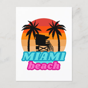 Vintage Miami beach Florida  Postcard