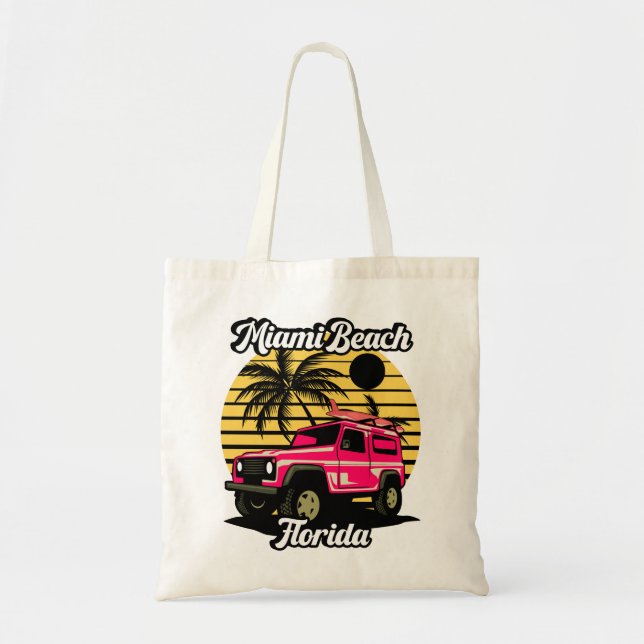 Vintage Miami Beach Florida Tote Bag (Front)