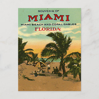 Vintage Miami Beach, Florida, USA - Postcard