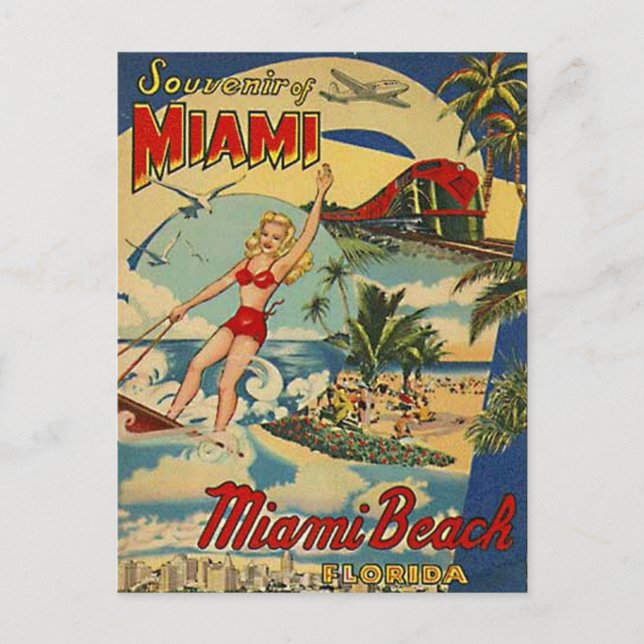 Vintage Miami Beach, Florida, USA - Postcard (Front)