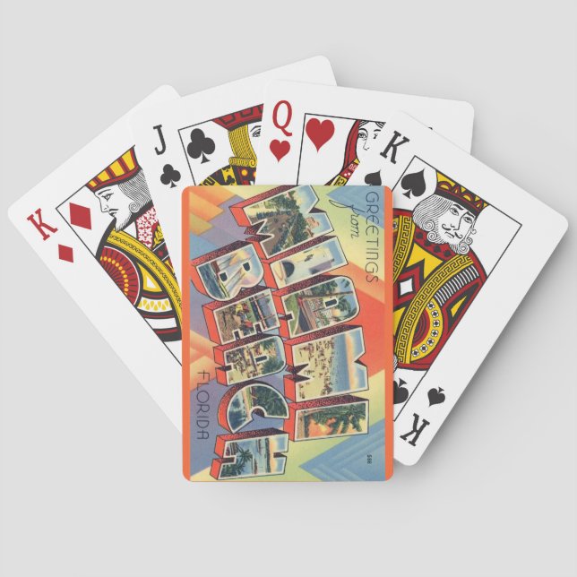 Vintage Miami Beach Floride cartes de jeu (dos)