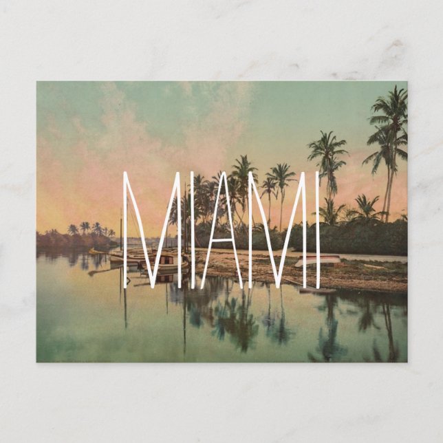 Vintage Miami beach photo wanderlust travel hipste Postcard (Front)