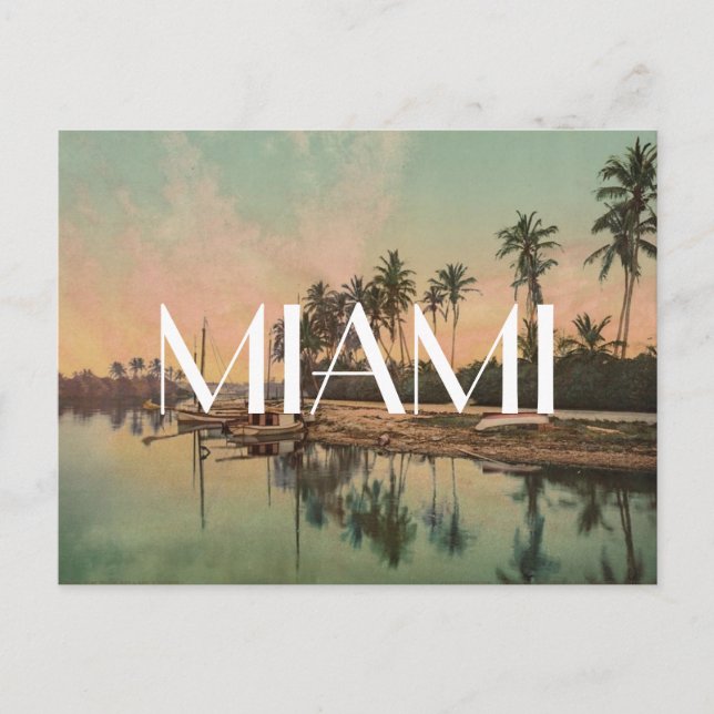 Vintage Miami beach photo wanderlust travel hipste Postcard (Front)