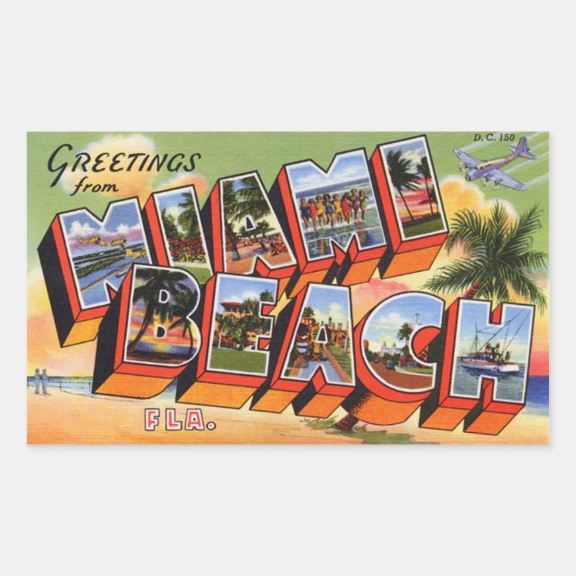 Vintage Miami Beach Sticker (Front)