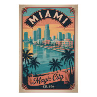 Vintage Miami Florida Magic City Retro Travel