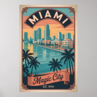 Vintage Miami Florida Magic City Retro Travel