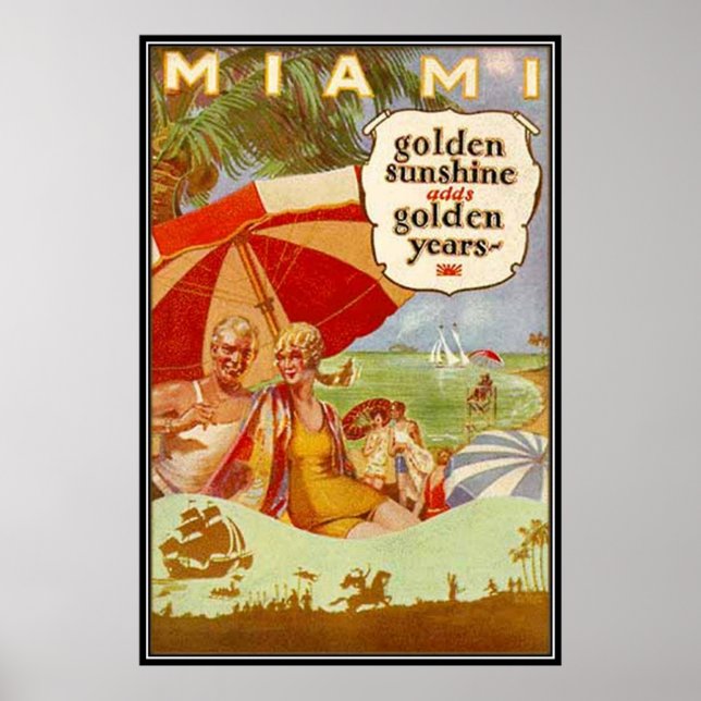 Vintage Miami, Florida, USA - Poster (Front)
