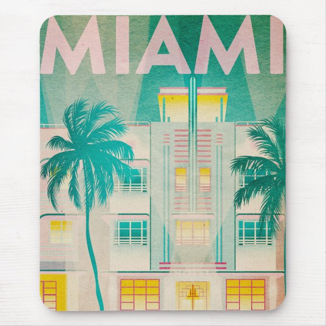 Vintage Miami, Ocean Drive Mouse Pad (Front)