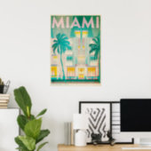Vintage Miami, Ocean Drive Travel Poster (Home Office)