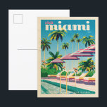 Vintage Miami Pool Postcard<br><div class="desc">retro style vibrant</div>