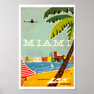 Vintage Miami Travel Poster