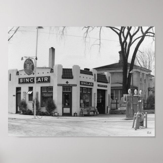 Vintage Michigan Gas Station Poster (Front)