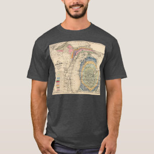 Vintage Michigan Geology Map 1873 T-Shirt