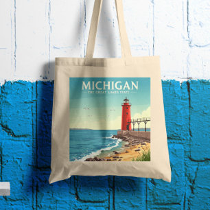 Vintage Michigan Tote Bag
