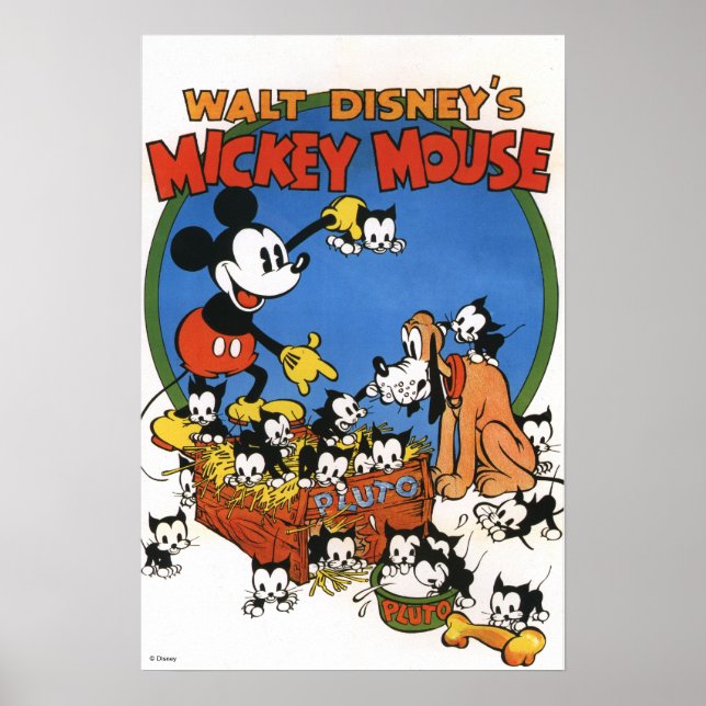 Vintage Mickey and Pluto Poster (Front)