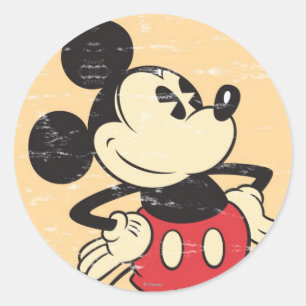 Vintage Mickey Classic Round Sticker