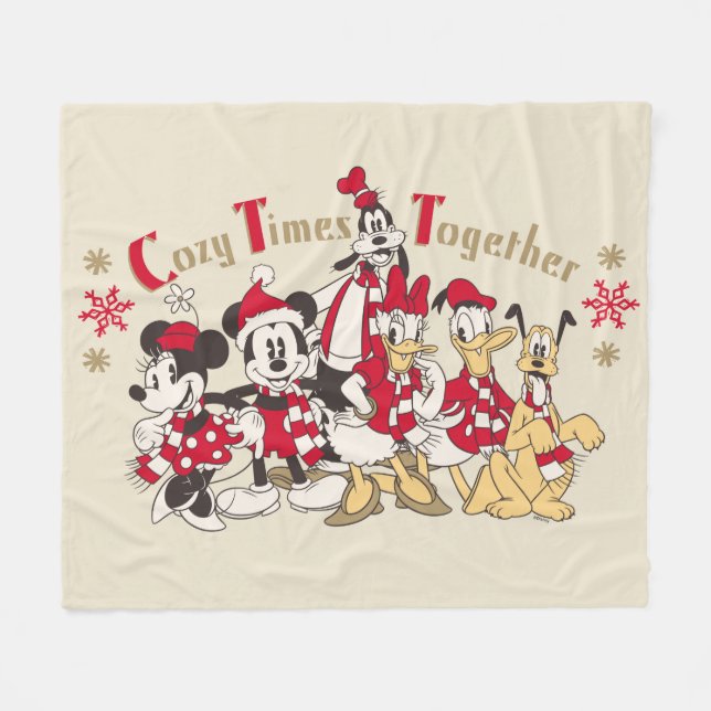 Vintage Mickey & Friends | Cozy Times Together Fleece Blanket (Front (Horizontal))