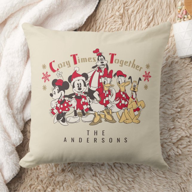 Vintage Mickey & Friends | Cozy Times Together Throw Pillow (Blanket)