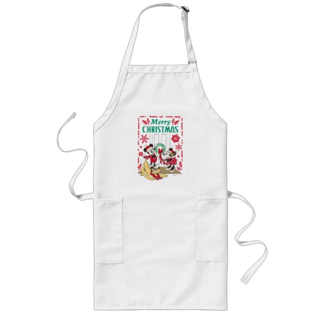 Vintage Mickey & Friends | Merry Christmas Long Apron (Front)