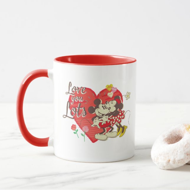 Vintage Mickey & Minnie | Love You Lots Mug (With Donut)