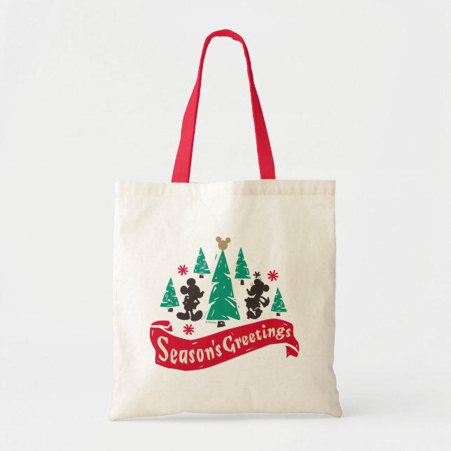 Vintage Mickey & Minnie | Season's Greetings Tote Bag (Front)
