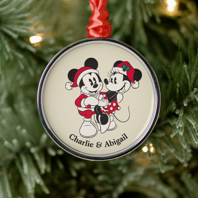 Vintage Mickey & Minnie | Warm & Cozy Metal Ornament (Tree)