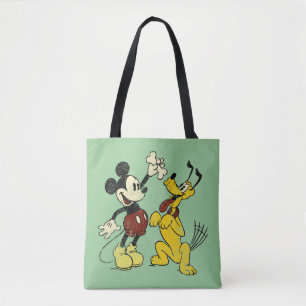 Vintage Mickey Mouse and Pluto Tote Bag