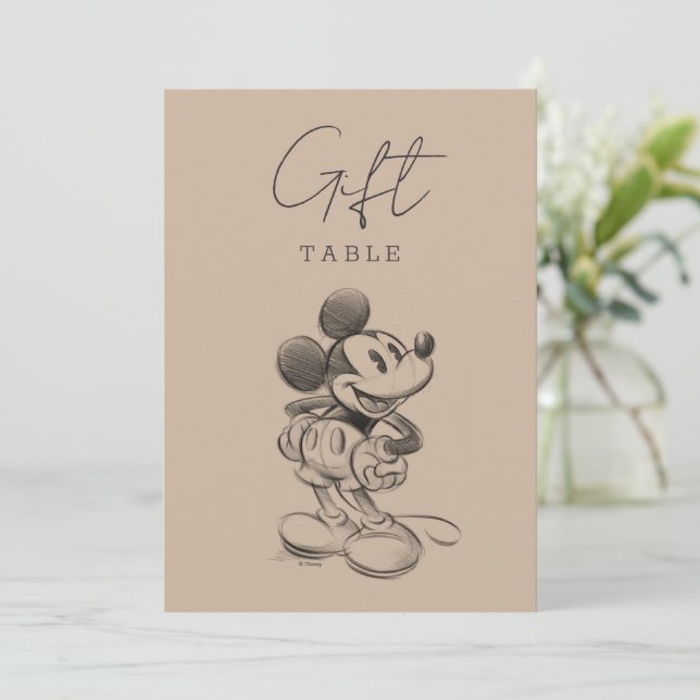 Vintage Mickey Mouse Baby Shower Invitation (Standing Front)