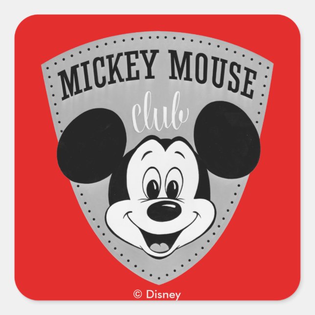 Vintage Mickey Mouse Club Square Sticker (Front)