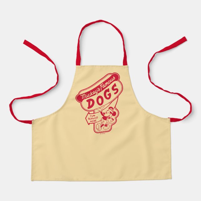 Vintage Mickey Mouse Hot Dog Sign Apron (Front)