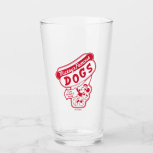 Vintage Mickey Mouse Hot Dog Sign Glass