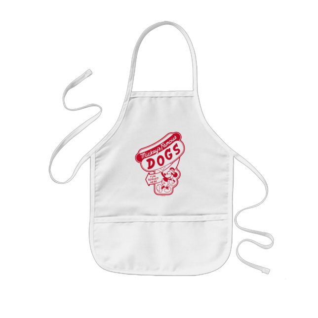 Vintage Mickey Mouse Hot Dog Sign Kids Apron (Front)