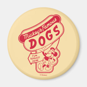 Vintage Mickey Mouse Hot Dog Sign Magnet