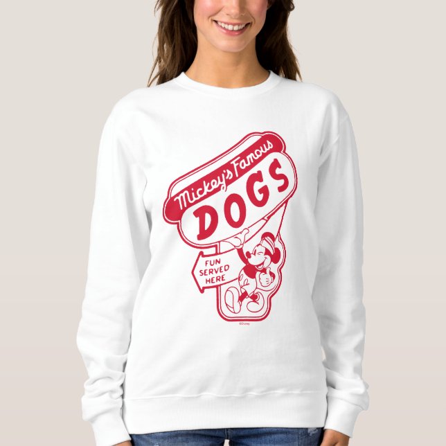 Vintage Mickey Mouse Hot Dog Sign Sweatshirt (Front)