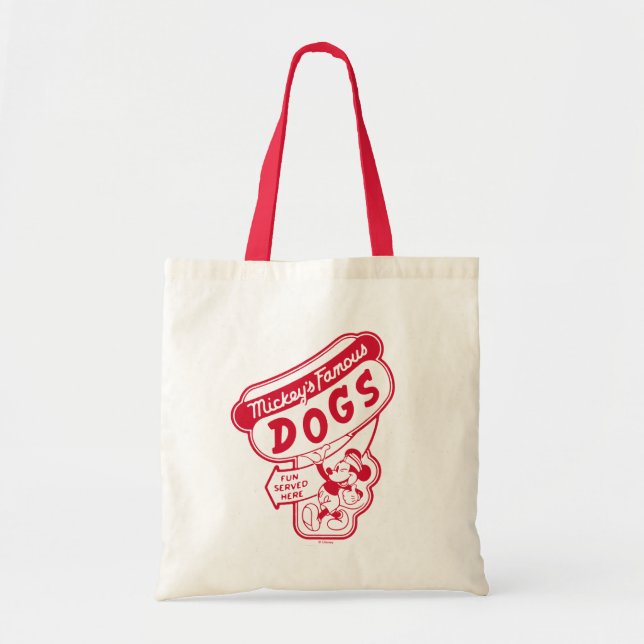 Vintage Mickey Mouse Hot Dog Sign Tote Bag (Front)