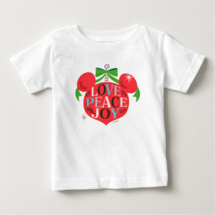 Vintage Mickey Mouse   Love, Peace & Joy Baby T-Shirt