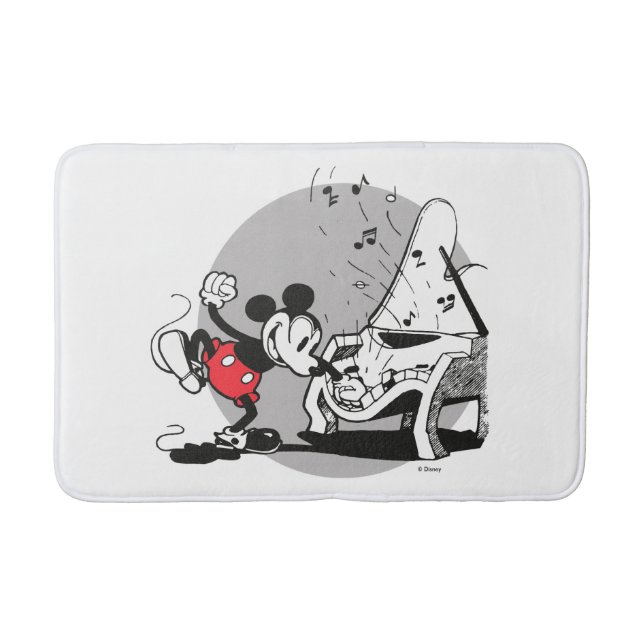 Vintage Mickey WIth Piano Bath Mat (Front)