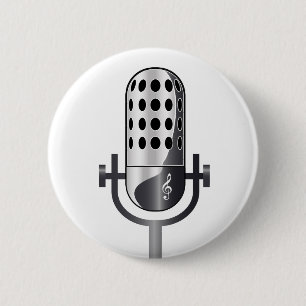 Vintage microphone 2 inch round button