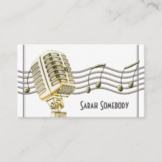 Vintage Microphone Design Business Card