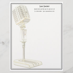 Vintage Microphone Design Letterhead