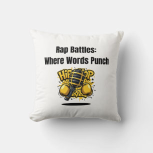 Vintage Microphone Hip Hop Rap Battles Digital Ill Throw Pillow