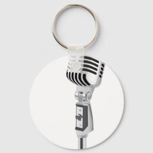 Vintage microphone keychain
