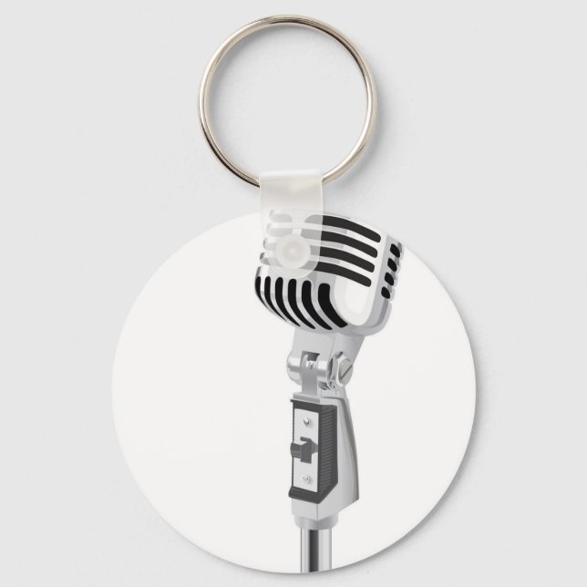Vintage microphone keychain (Front)