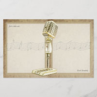 Vintage Microphone Notepaper