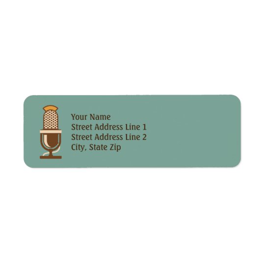 Vintage Microphone Retro Return Address Labels
