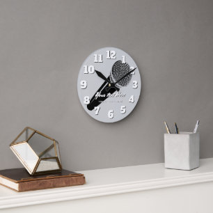 Vintage microphone speaker mic design custom round clock