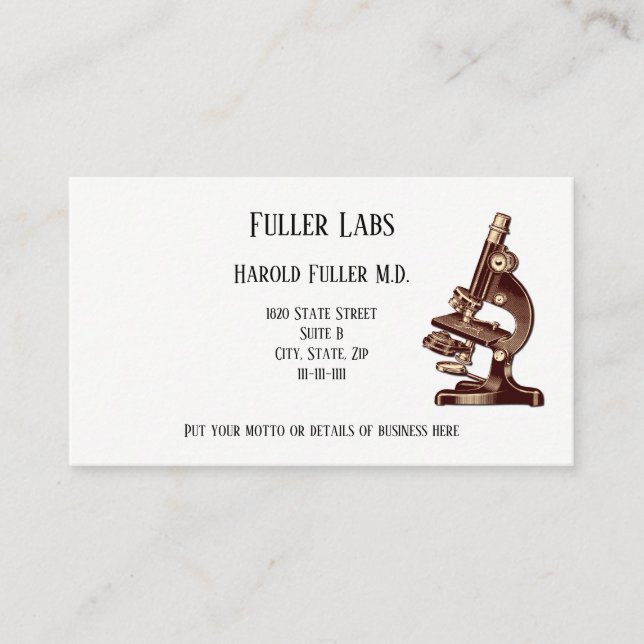 Vintage Microscope Business Card (Front)