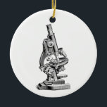 Vintage Microscope Illustration Retro Microscopes Ceramic Ornament<br><div class="desc">Circle Ornament Ceramic - Customized Ornaments Template Blank DIY Personalize with your own name, pattern, design, quote, monogram, photograph. Use our cool templates, artwork, photos, graphics, and illustrations, then add names, text, quotes, and monograms to create your own Christmas ornament. Click the "Customize it!" button to make it personalized or...</div>