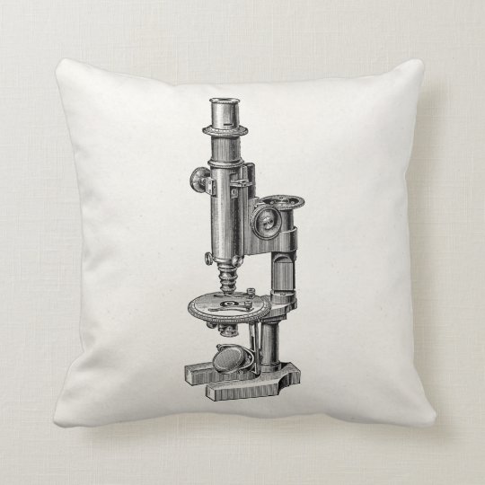 Vintage Microscopes Old Antique Science Microscope Throw Pillow